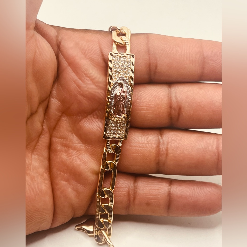 Gold Plated Bracelet Unisex Virgin Guadalupe Design